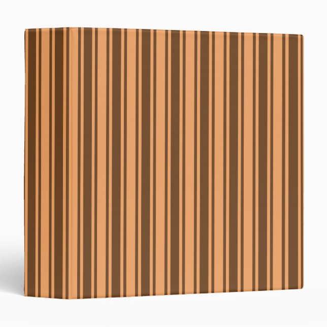 1970s retro brown candy stripes 3 ring binder (Front/Spine)