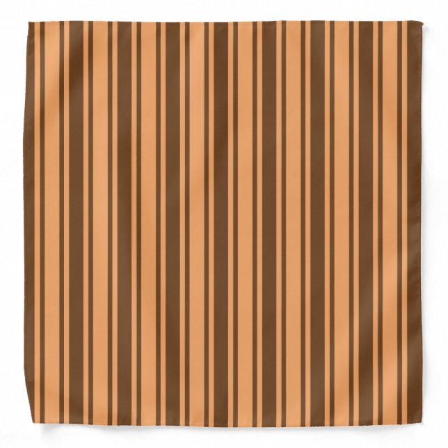 1970s retro brown candy stripes bandana (Front)