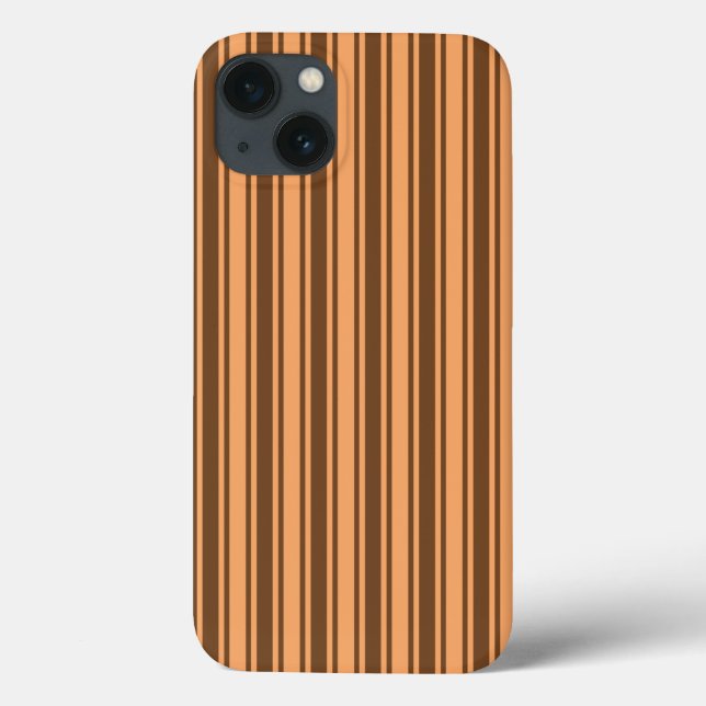 1970s retro brown candy stripes Case-Mate iPhone c Case (Back)