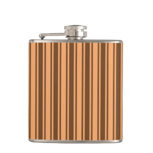 1970s retro brown candy stripes flask