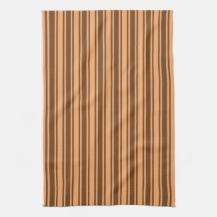 1970s retro brown candy stripes kitchen towel
