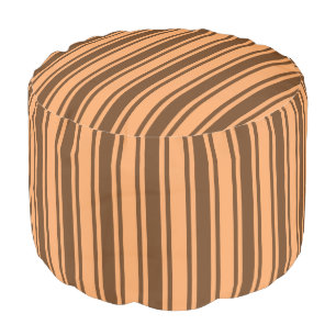 1970s retro brown candy stripes pouf