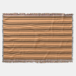 1970s retro brown candy stripes throw blanket