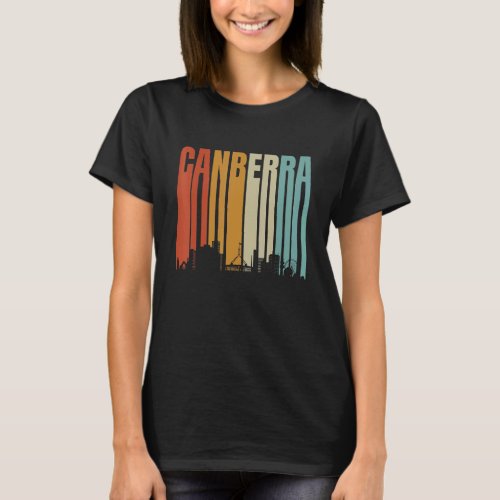 1970s Retro Canberra Skyline Capital Of Australia T_Shirt
