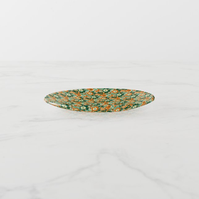 1970s Retro Floral Pattern Trinket Tray (Angled)