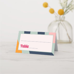 1970s Retro Groovy Bold Abstract Place Card