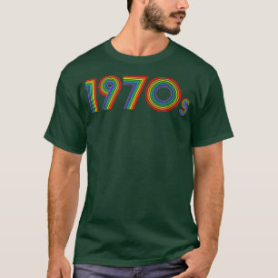 1970s Retro Rainbow Disco Font T-Shirt