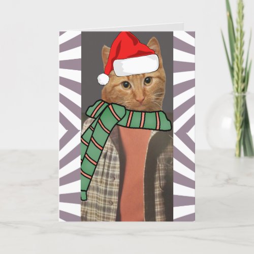 1970s RETRO RED GINGER CAT FUNNY CHRISTMAS CARDS
