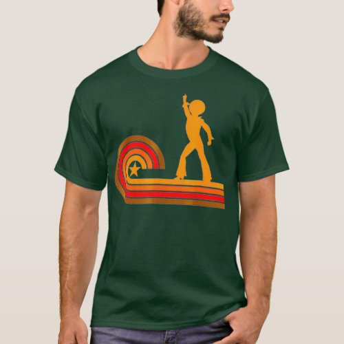 1970s Retro Style Disco Dancer Silhouette Disco T_Shirt