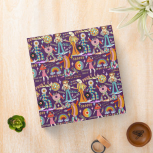 1970s Sticker Disco 3 Ring Binder