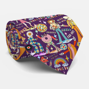 1970s Sticker Disco Neck Tie