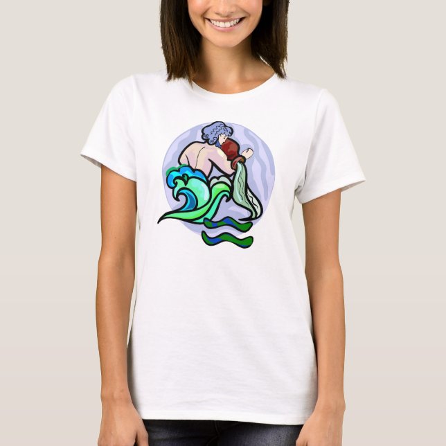 1970s style Aquarius Painting with Symbol T-Shirt (Front)