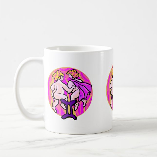 1970s style Gemini Painting with Symbol Coffee Mug (Left)