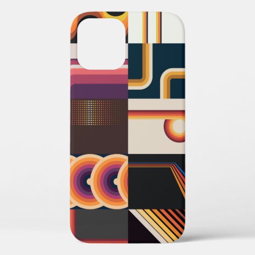 1970s Style Retro Colorful Backgrounds iPhone 12 Case