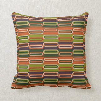 1970s Supergraphics Orange & Green Throw Pillow