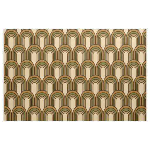 1970s vintage arches repeating pattern fabric