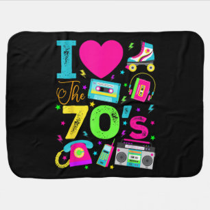 1970's vintage style seventies retro party baby blanket