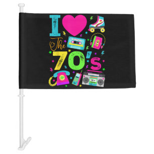 1970's Vintage Style Seventies Retro Party Car Flag