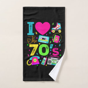 1970's vintage style seventies retro party hand towel 