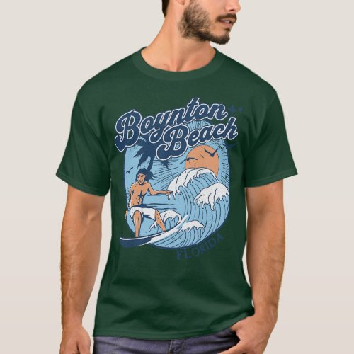1970s Vintage Surfing Boynton Beach Florida Retro  T_Shirt