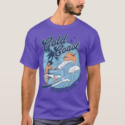 1970s Vintage Surfing Gold Coast Australia Retro S T_Shirt