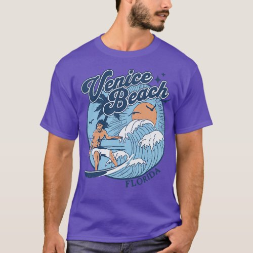 1970s Vintage Surfing Venice Beach Florida Retro S T_Shirt