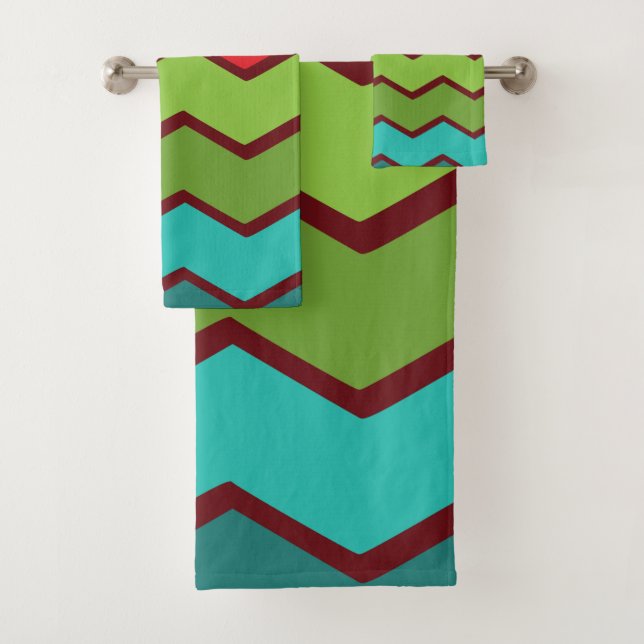 1970s Zigzag   Bath Towel Set (Insitu)