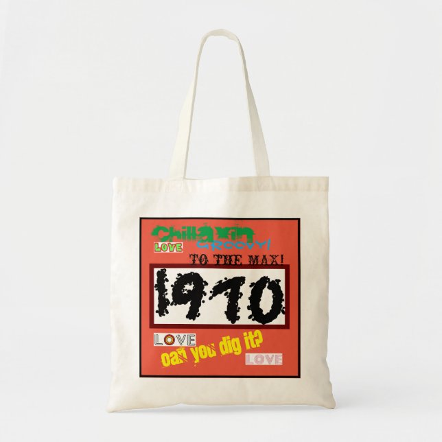 '1970'Tote Bag With Custom Printing  (Front)