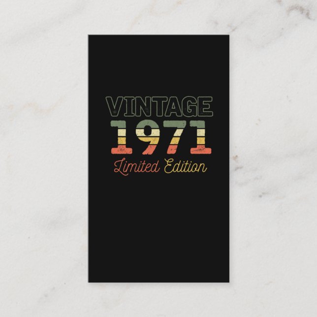 1971 50 years old 50th birthday business card (Front)