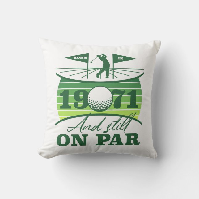 1971 50th Birthday Golf Lover Throw Pillow (Front)