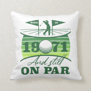 1971 50th Birthday Golf Lover Throw Pillow