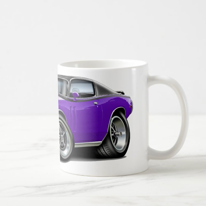 1971 72 Charger Purple Black Top Chrome Bumper Mugs