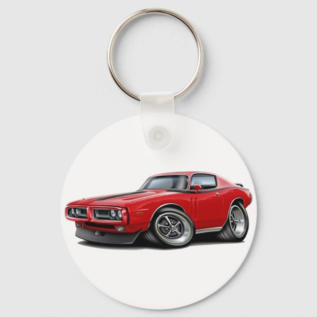 1971-72 Charger Red-Black Car Keychain (Front)