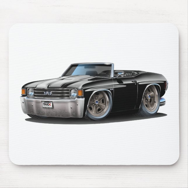 1971-72 Chevelle Black-White Convertible Mouse Pad (Front)