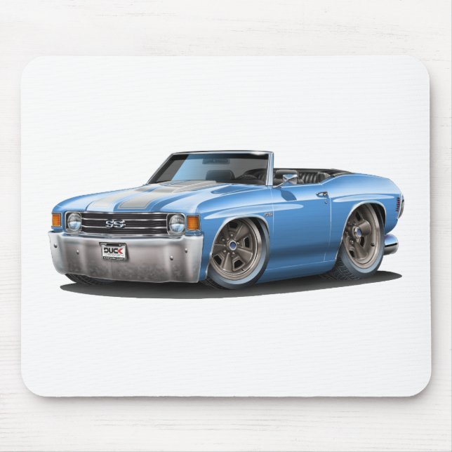 1971-72 Chevelle Lt Blue-White Convertible Mouse Pad (Front)