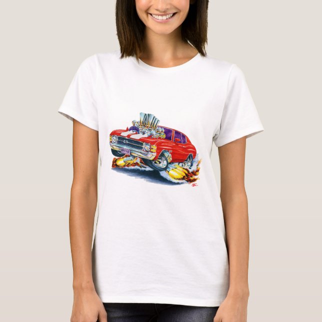 1971-72 Chevelle Red-White Car T-Shirt (Front)