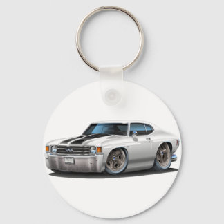 1971-72 Chevelle White-Black Car Keychain