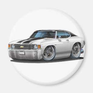 1971-72 Chevelle White-Black Top Car Magnet