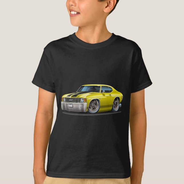 1971-72 Chevelle Yellow-Black Car T-Shirt (Front)