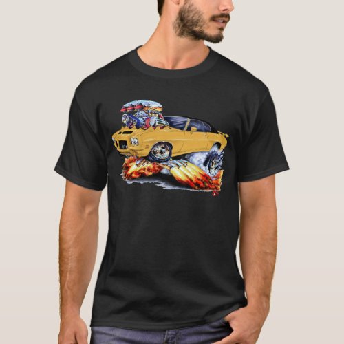 1971_72 GTO Gold_Black Car T_Shirt