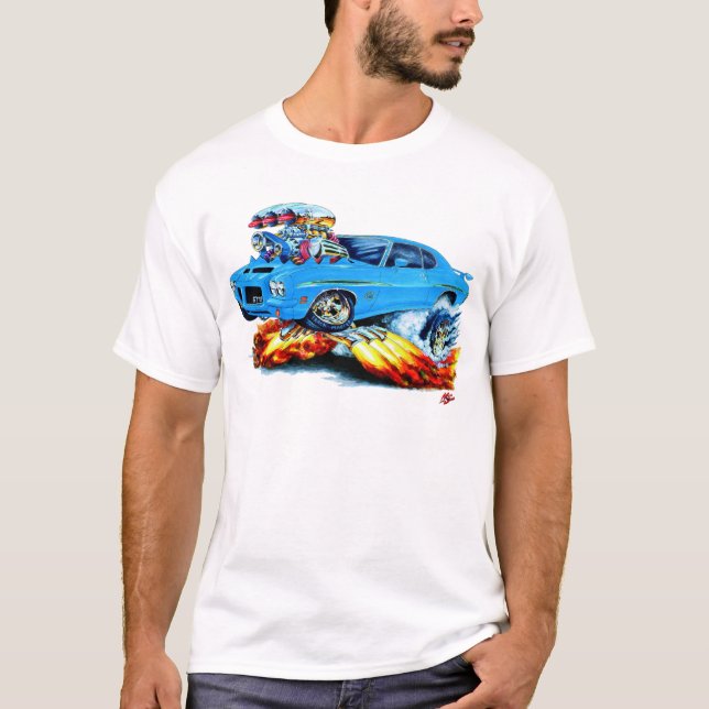 1971-72 GTO Judge Blue Car T-Shirt (Front)