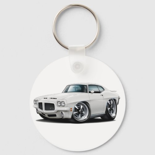1971_72 GTO White Car Keychain