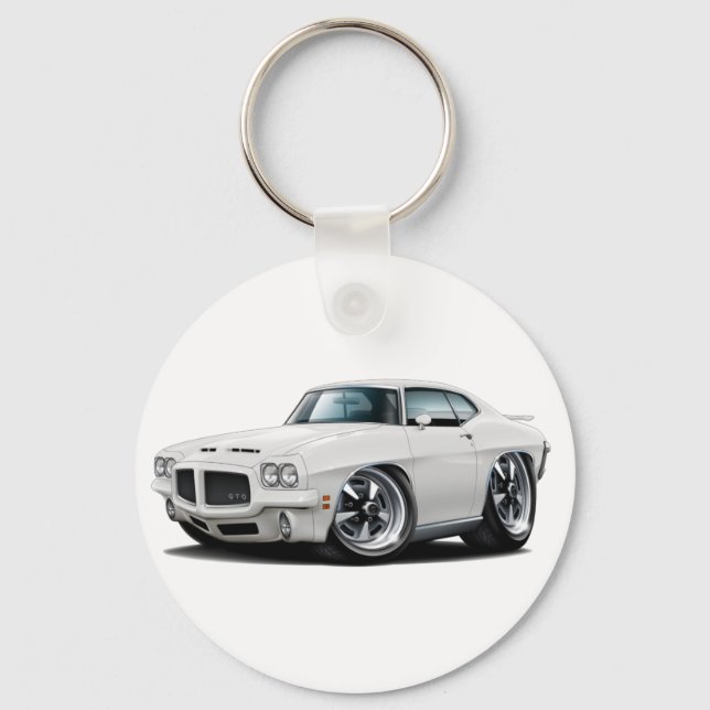1971-72 GTO White Car Keychain (Front)