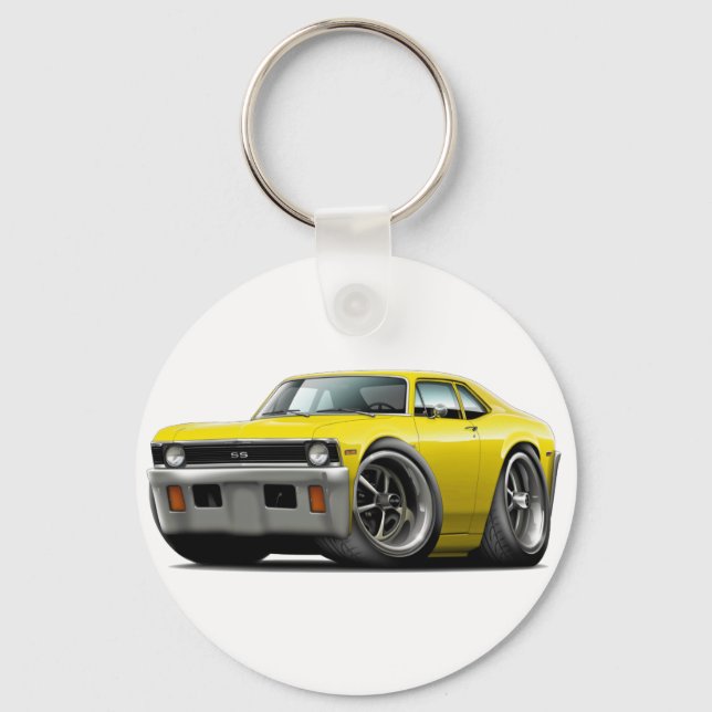 1971-72 Nova Yellow Car Keychain (Front)