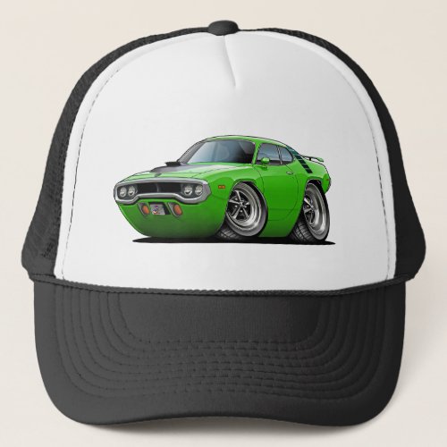 1971-72 Roadrunner Lime-Black Car Trucker Hat 1971-72 Roadrunner Lime-Black Car Trucker Hat