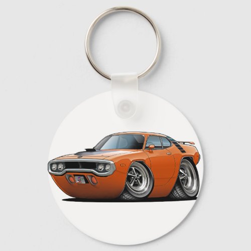 1971-72 Roadrunner Orange-Black Car Keychain