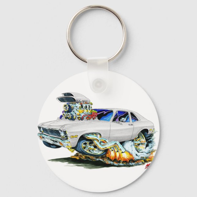 1971-74 Nova White Car Keychain (Front)