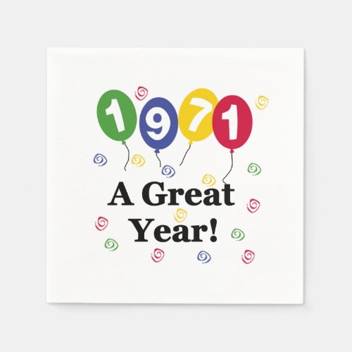 1971 A Great Year Birthday Paper Napkins