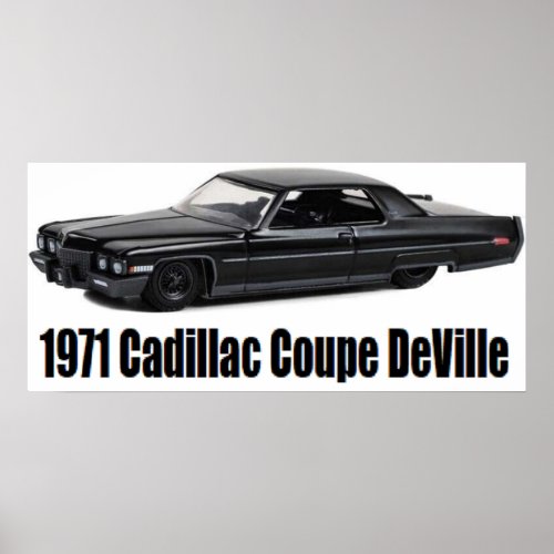 1971 Cadillac Coupe DeVille Lowrider Poster