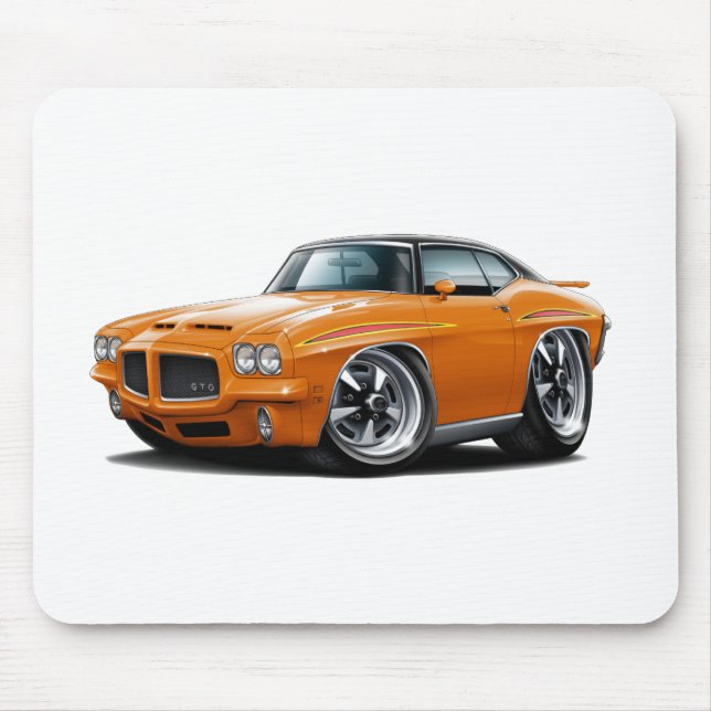 1971 GTO Judge Orange-Black Top Mouse Pad (Front)